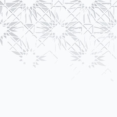 Obraz premium White geometric snowflake pattern on a light gray background vector