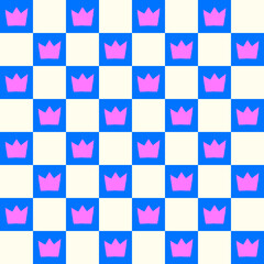 Hand Drawn Crown Vector Seamless Pattern