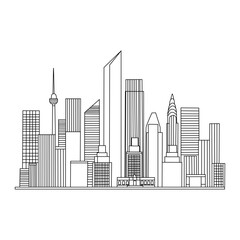 Urban Landscape Sketch in Ink Style