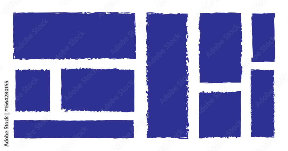 Fototapete blank blue rectangle square text box set. digital blue rectangle shape abstract background. template