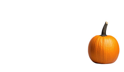 Bright Orange Pumpkin Isolated on a White Background for Fall and Halloween Decorations, Culinary Uses, and Autumn Festivals