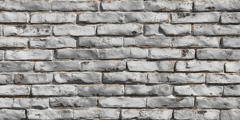 Obraz premium Textured gray brick wall with antique appearance, showcasing rustic and weathered look. bricks are unevenly painted, adding character and depth to surface