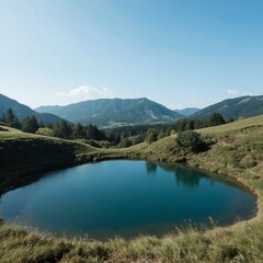 Fototapeta premium lake and mountains