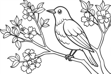 
Hand drawn bird outline illustration