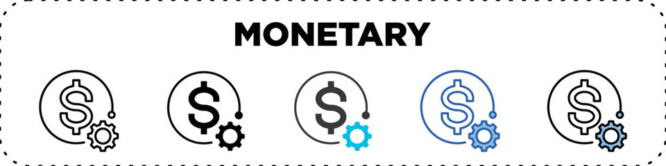 Monetary Icon Pack Line Glyph