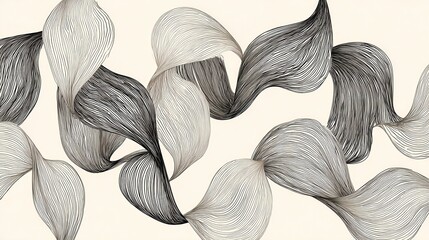 Abstract design of interwoven flowing lines.