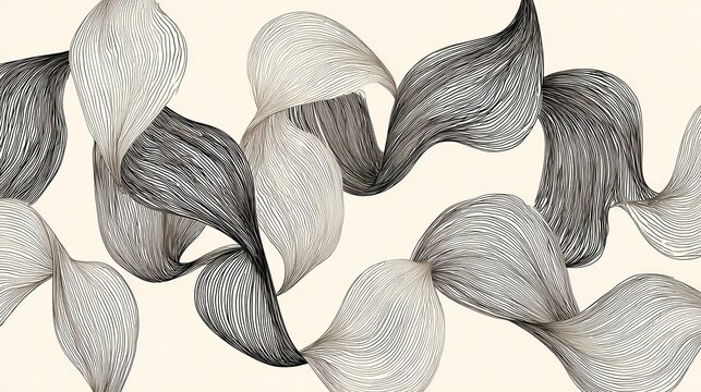 Abstract design of interwoven flowing lines.