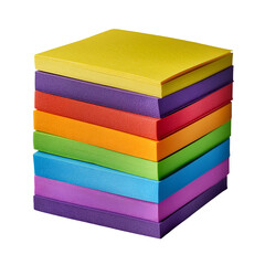 Fototapeta premium Stack of colorful foam sheets on, perfect for crafts, school projects isolated on transparent background