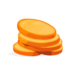 My Simple flat 2D illustration of a icon sliced carrot isolated on a white background, vector 2D design, icon, flat 2d illustration art, My vector design