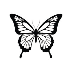  Elegant Black Butterfly Silhouette Vector Illustration for Nature & Design Projects
