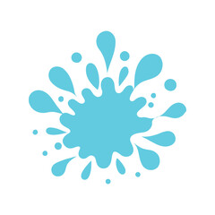 Blue Water Splash Vector Illustration - Liquid Burst Abstract
