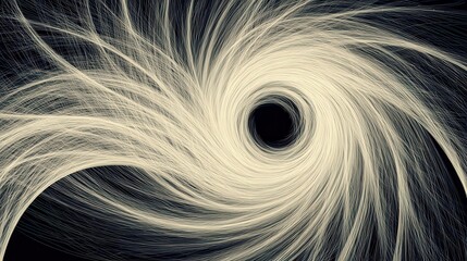 Abstract spiral design with light beige strands.
