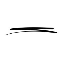 hand drawn scribble, underline with marker, pen, pencil. Black abstract elements for design. Vector illustration isolated on white background.