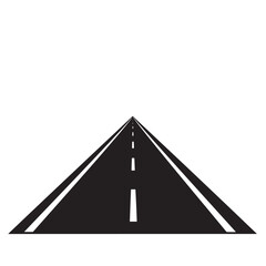 A visually appealing black road perspective design with white lines on a clean white background ready for your design.