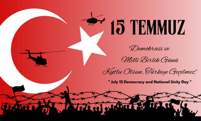 Vector illustration of July 15 Democracy and National Unity Day