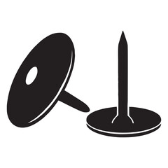 Silhouette image of nails on white background