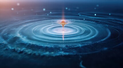 Obraz premium Abstract design of concentric circles with a central vortex.