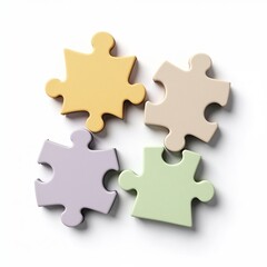 Puzzle pieces forming teamwork icon