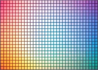 Geometric abstract square grid pattern with varying grid size and color scheme