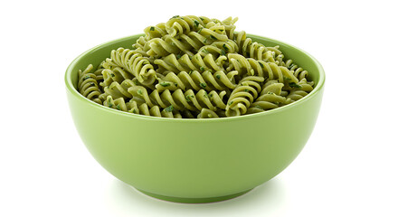 Green Spirali Pasta in a Green Bowl - Culinary Delight