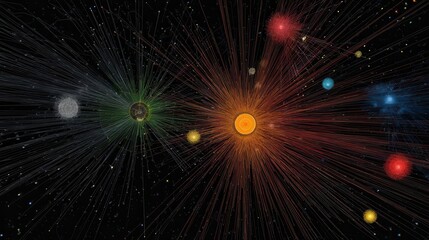 Fototapeta premium A representation of celestial bodies and their connections.