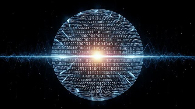 Binary code sphere abstract technology illustration visualisation