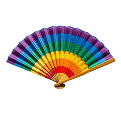 Buy rainbow hand fan colorful folding fan for pride events summer cooling accessory decorative handheld fan