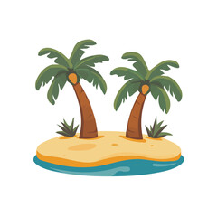 Fototapeta premium My Simple flat 2D illustration of a icon oasis isolated on a white background, vector 2D design, icon, flat 2d illustration art, Eps format, My vector design