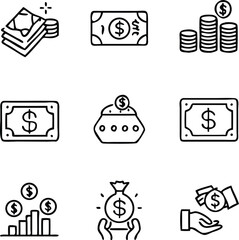 money illustration icon set