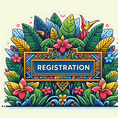 vector illustration Registration of a flower