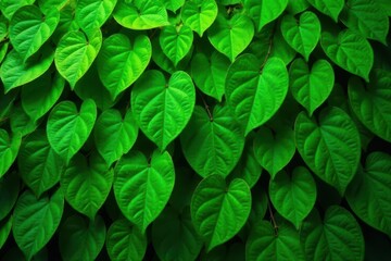 Dense, overlapping leaves forming a solid green wall , plant, dense