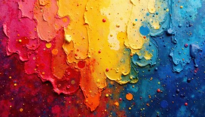 Abstract vibrant canvas, dripping paint textures, colorful swirls , fluid, smooth, abstract painting