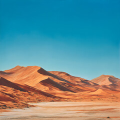 Fototapeta premium Endless Thirst: The Relentless Heat and Solitude of the Searing Desert under a Blazing Sun