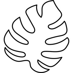 Tropical Monstera Leaf Line