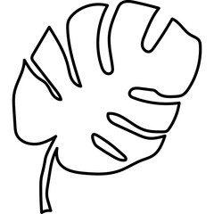 Tropical Monstera Leaf Line