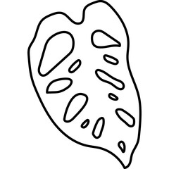 Tropical Monstera Leaf Line