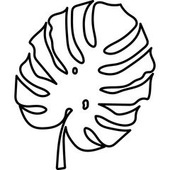 Tropical Monstera Leaf Line