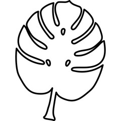 Tropical Monstera Leaf Line