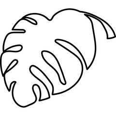 Tropical Monstera Leaf Line