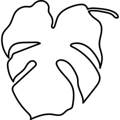 Tropical Monstera Leaf Line