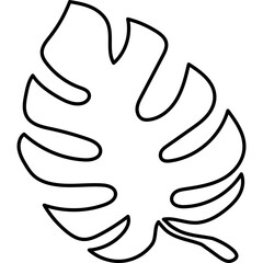Tropical Monstera Leaf Line