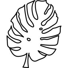 Tropical Monstera Leaf Line