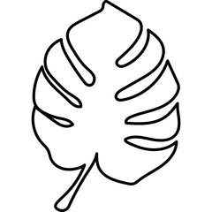 Tropical Monstera Leaf Line