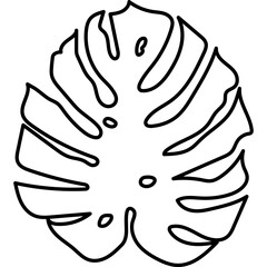 Tropical Monstera Leaf Line