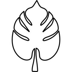 Tropical Monstera Leaf Line