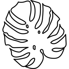 Tropical Monstera Leaf Line