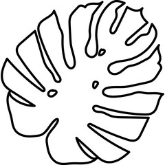 Tropical Monstera Leaf Line