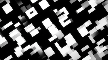 Abstract graphic design with overlapping squares.