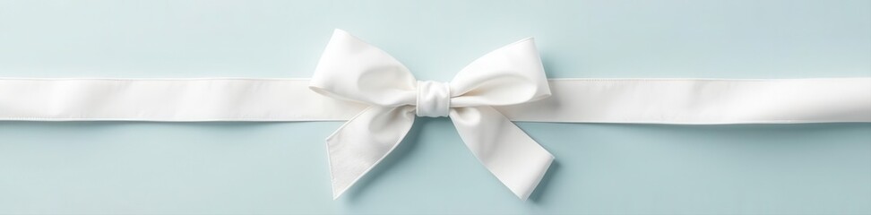 Crisp white grosgrain ribbon bow, simple knot , minimalist, simple