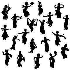 Silhouette of Traditional Indonesian Jaiong Dancer